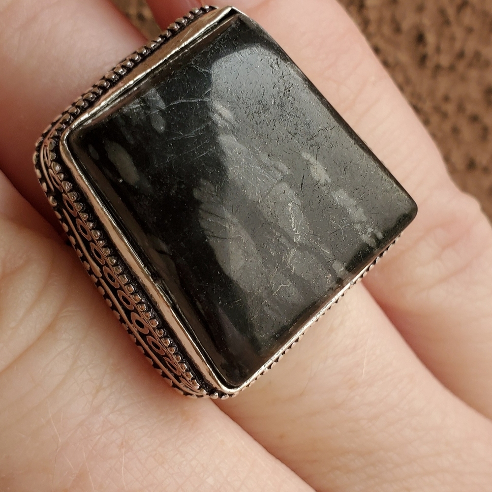 New Picasso Jasper 925 Silver Ring.